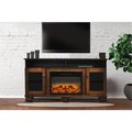 Cambridge Cambridge CAM6022-1WALLG2 59 in. Electric Fireplace in Walnut with Entertainment Stand & Enhanced Log Display CAM6022-1WALLG2